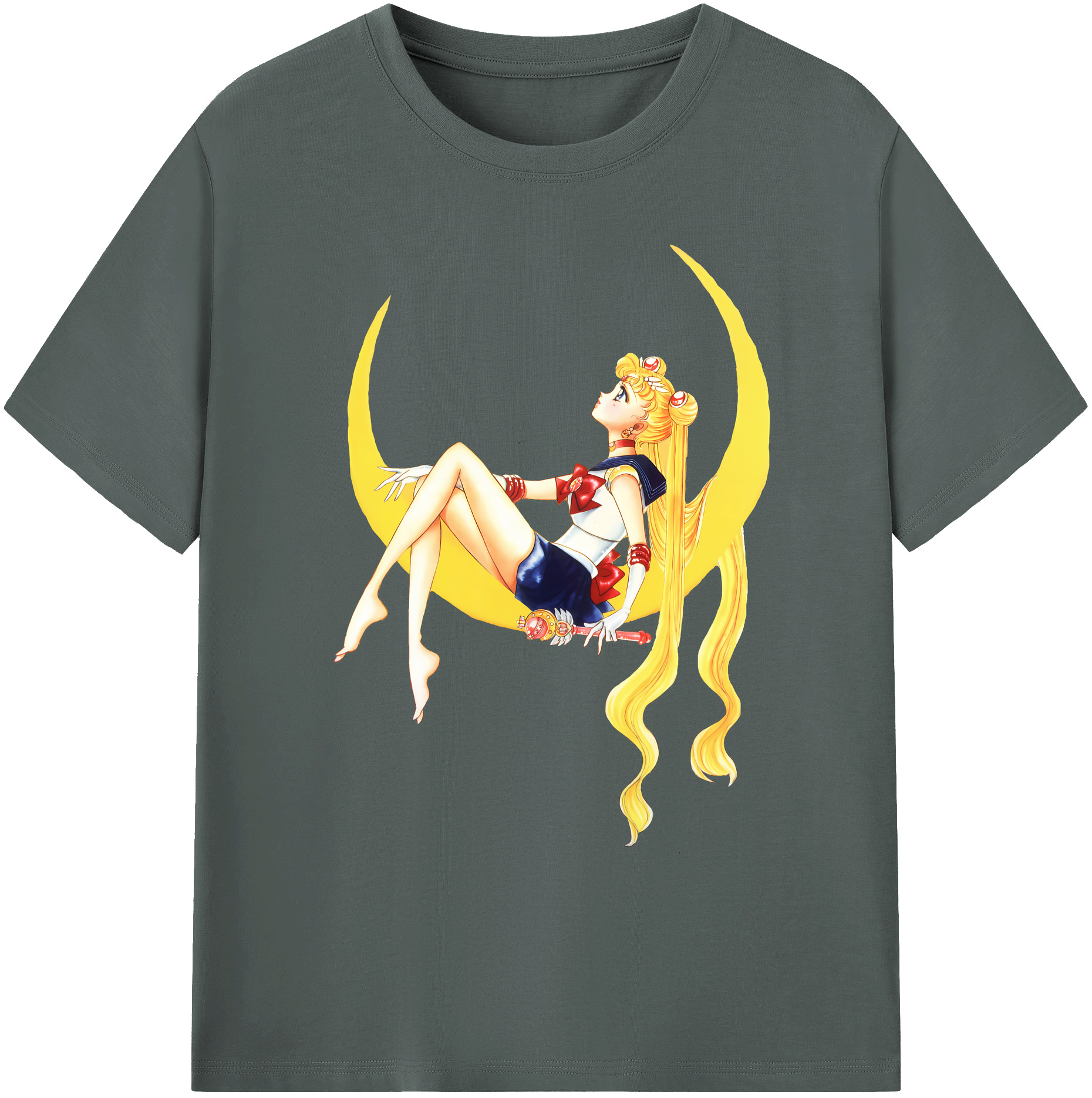 （画像用） 美少女戦士セーラームーン 月野 うさぎ つきの うさぎ Sailor Moon Tsukino Usagi 綿100％ メンズ半袖Tシャツ｜肌触りやわらか＆通気性